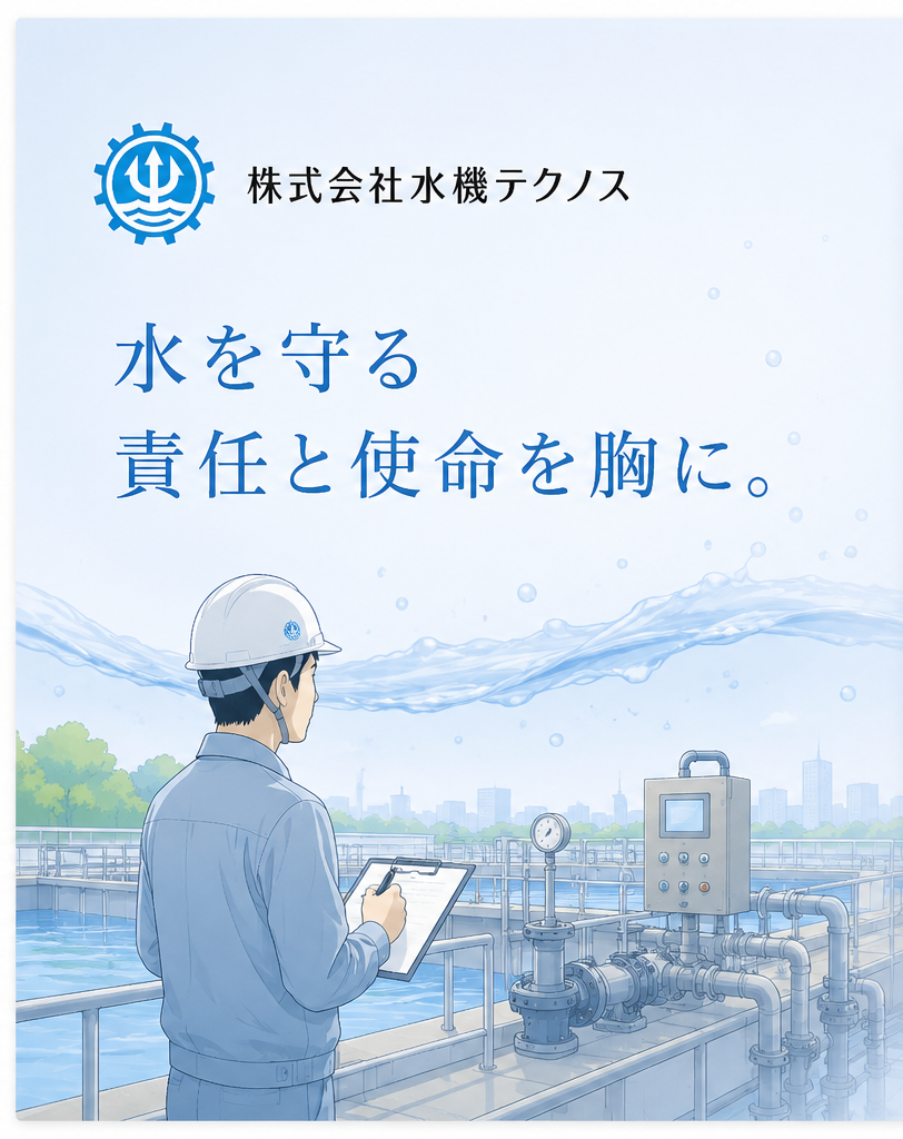 株式会社水機テクノス　水を守る　責任と使命を胸に。